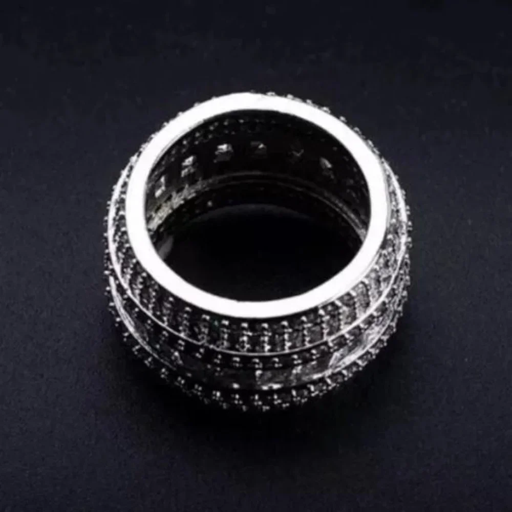 NEW LUXURY BAND 925 STERLING SILVER DIAMOND RING - Picture 5 of 5